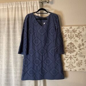 Ann Taylor Periwinkle Eyelet Dress